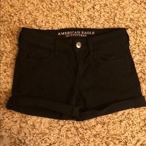 American Eagle Black Super Stretch Shorts